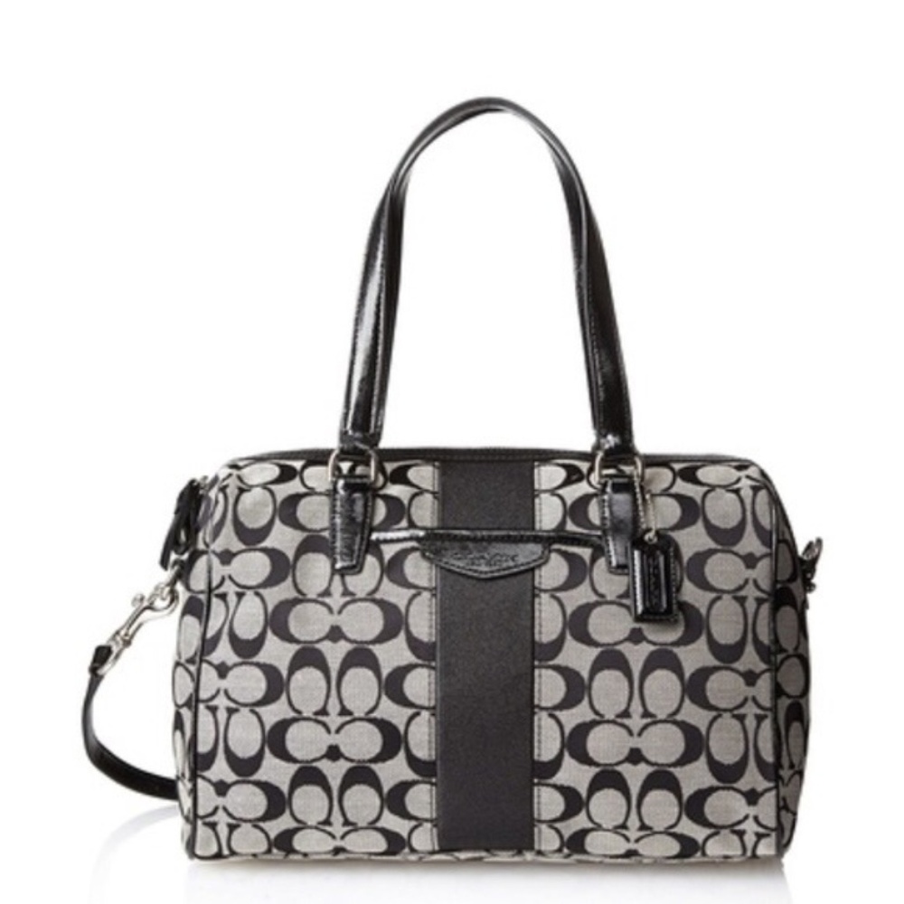 COACH Black and Khaki Nancy Satchel - NWT
